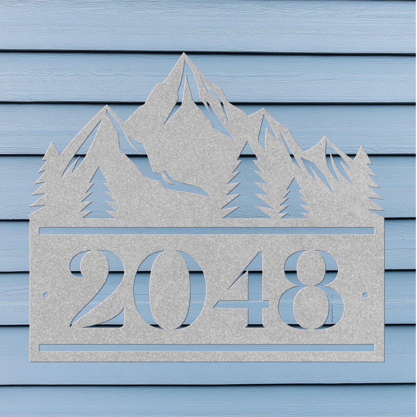 Horizontal Mountain Number Plaque