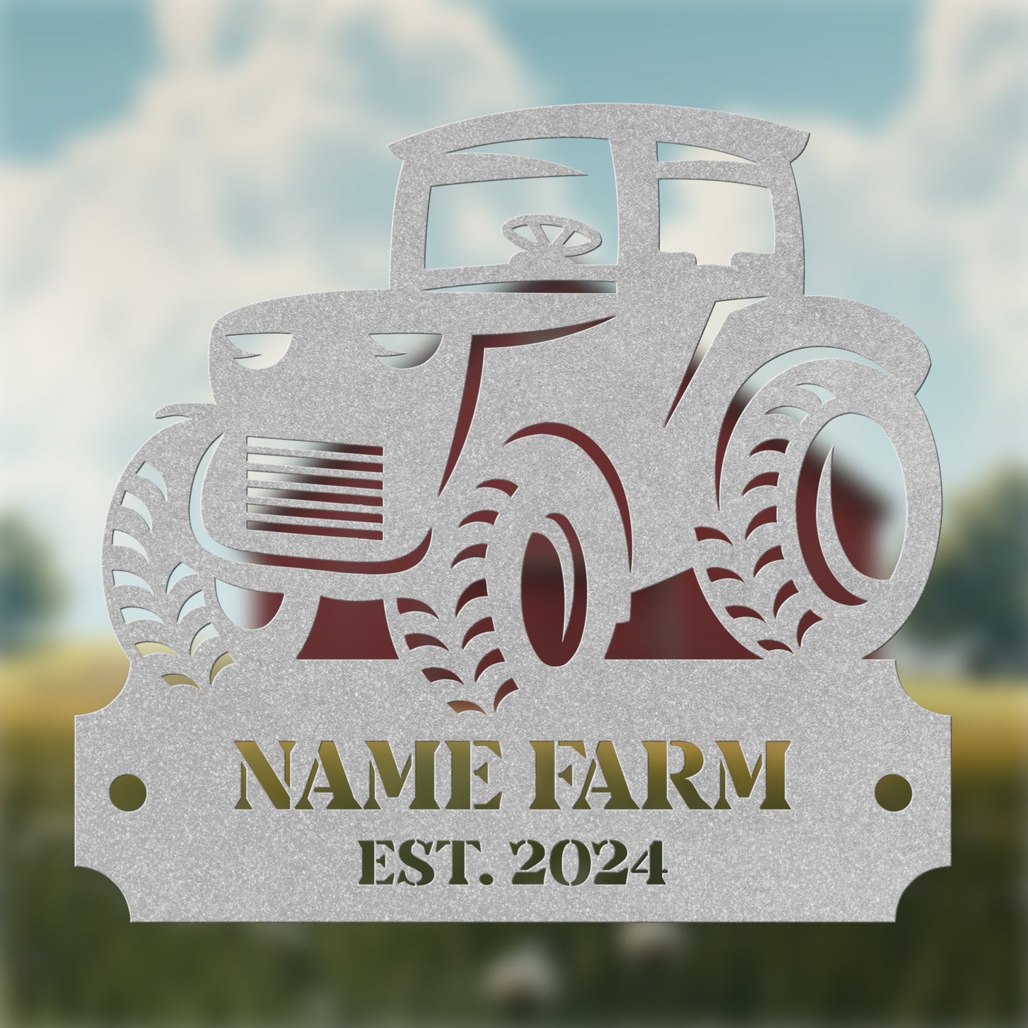 Tractor Farm Established Sign