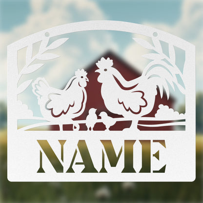 Chicken Family Name Sign