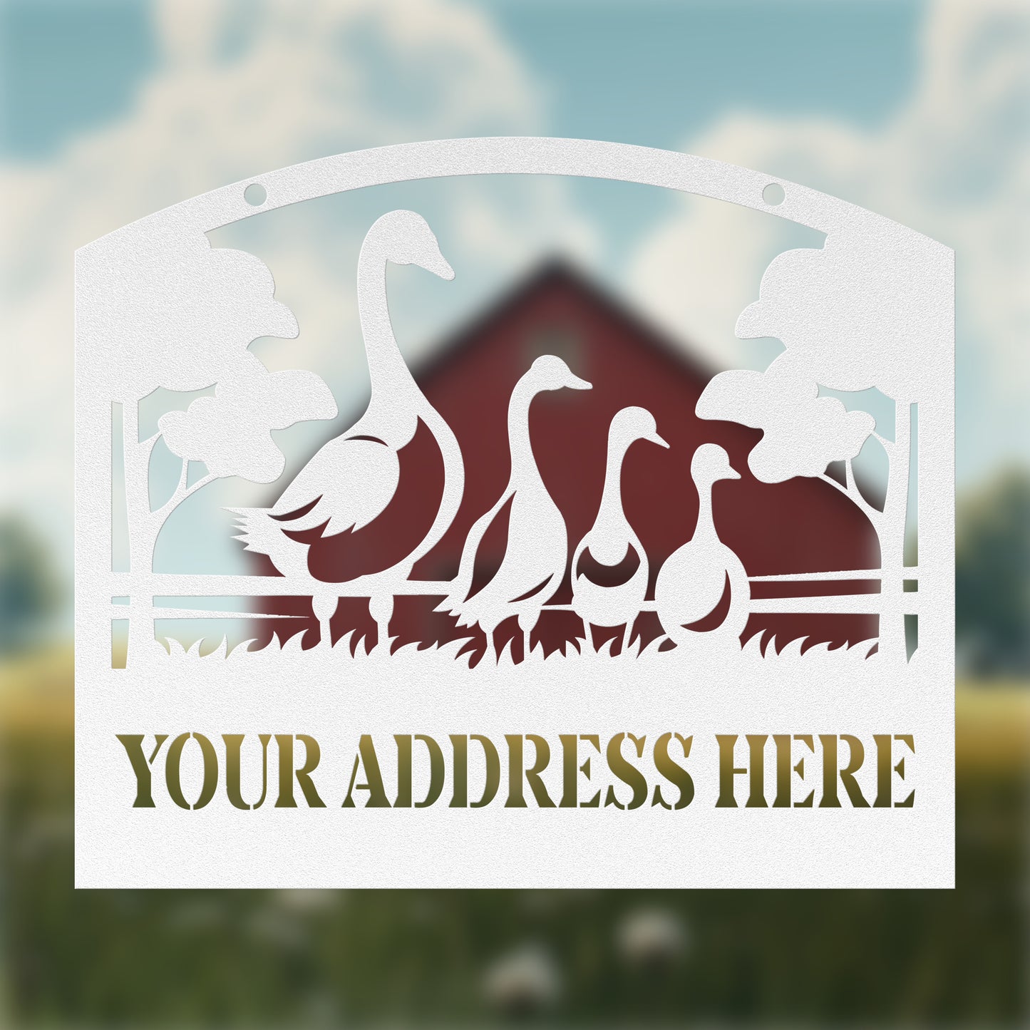 Family of Geese Address Sign